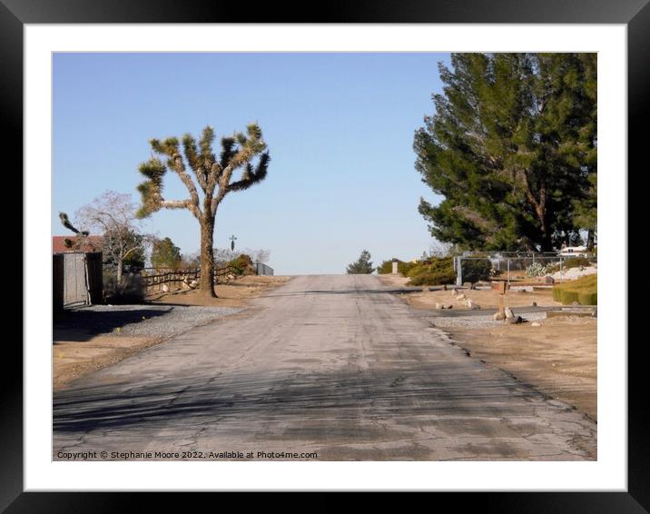 Street in Apple Valley, California Framed Mounted Print by Stephanie Moore