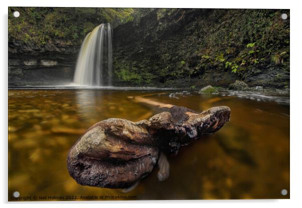 Sgwd Gwladys Waterfall Acrylic by Neil Holman