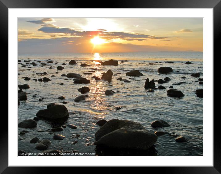 Coastal Sunset. Framed Mounted Print by john hill