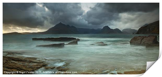 Cuillins Storm from Elgol Print by Creative Photography Wales
