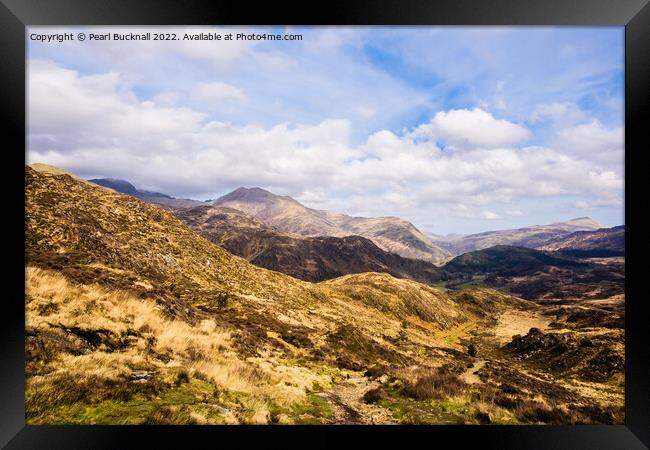 Snowdonia Mountain Landscape Wales Framed Print by Pearl Bucknall