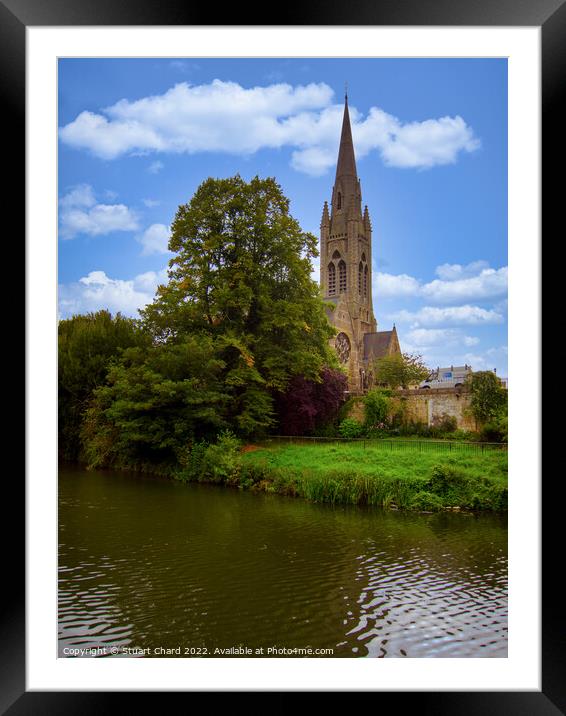 River Avon and Church Framed Mounted Print by Stuart Chard