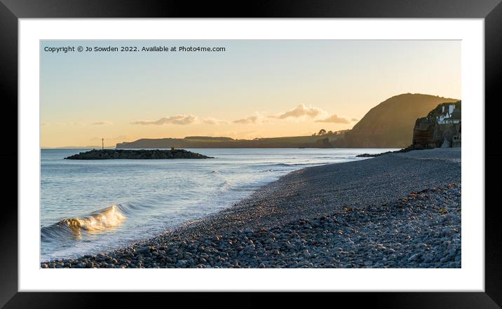 Sidmouth at Sunset Framed Mounted Print by Jo Sowden