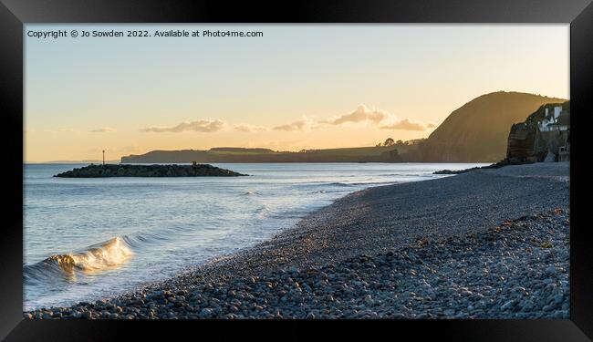 Sidmouth at Sunset Framed Print by Jo Sowden