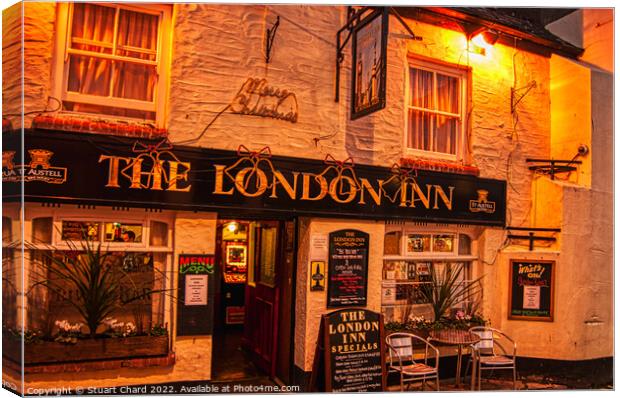 The London Inn pub at Padstow Cornwall Canvas Print by Stuart Chard