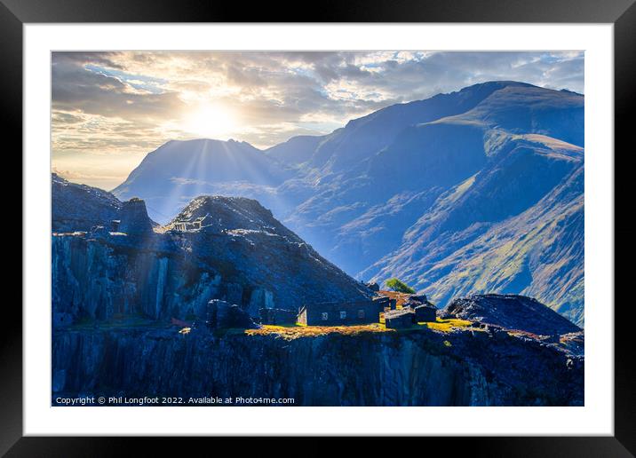 Sunset over Dinorwic Quarry Llanberis Framed Mounted Print by Phil Longfoot