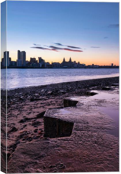 Sunrise over Liverpool and the River Mersey Canvas Print by Liam Neon