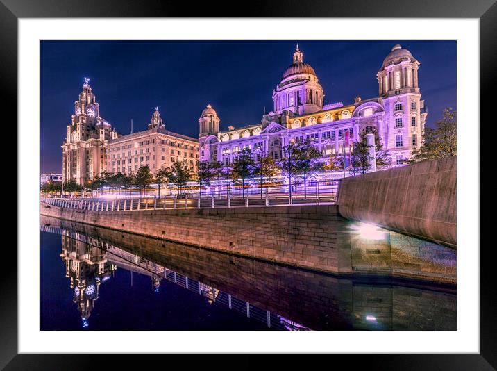 Three Graces of Liverpool Framed Mounted Print by Kevin Elias