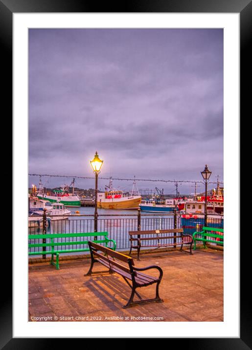 Padstow Harbourat Night Framed Mounted Print by Travel and Pixels 