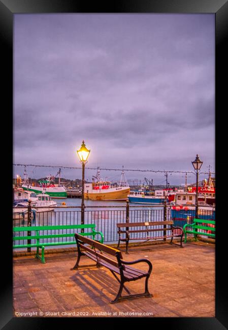 Padstow Harbourat Night Framed Print by Travel and Pixels 