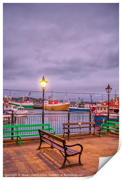 Padstow Harbourat Night Print by Travel and Pixels 