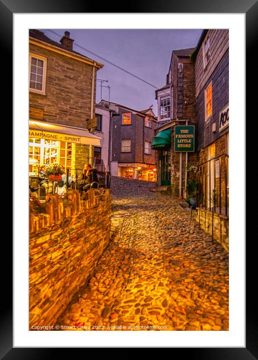 Padstow street at night Framed Mounted Print by Travel and Pixels 
