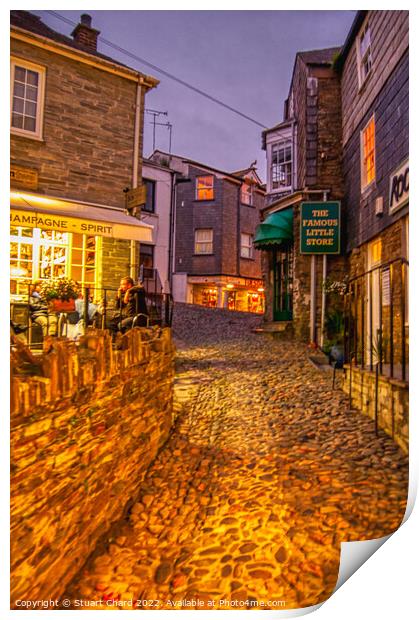 Padstow street at night Print by Travel and Pixels 