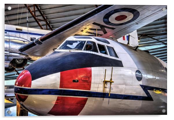 Handley Page Hastings at RAF Cosford  Acrylic by Dave Urwin