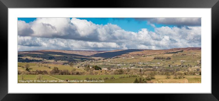 Into the Hudes Hope Teesdale Panorama from Kelton Road Framed Mounted Print by Richard Laidler