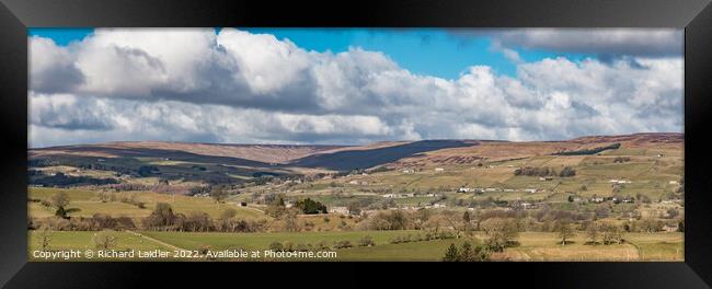 Into the Hudes Hope Teesdale Panorama from Kelton Road Framed Print by Richard Laidler