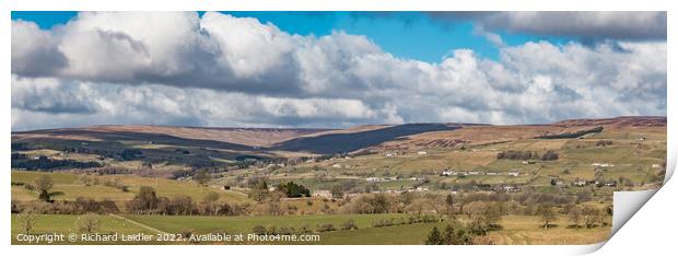Into the Hudes Hope Teesdale Panorama from Kelton Road Print by Richard Laidler