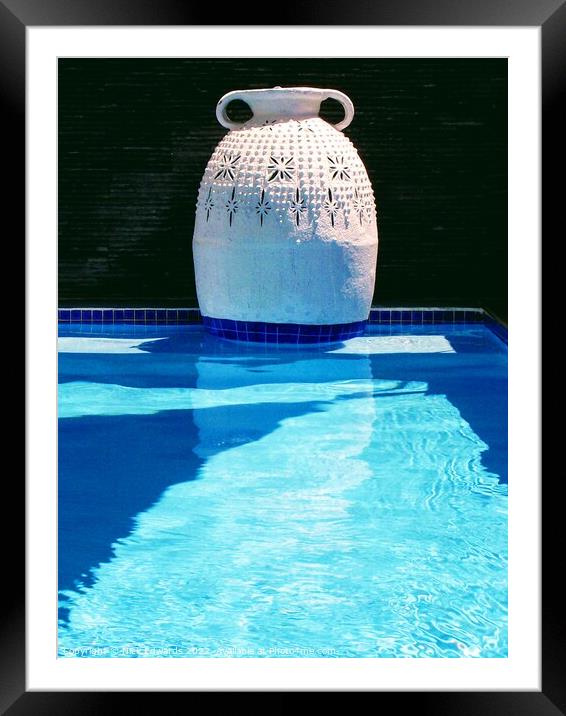 White Pottery Blue Pool Framed Mounted Print by Nick Edwards