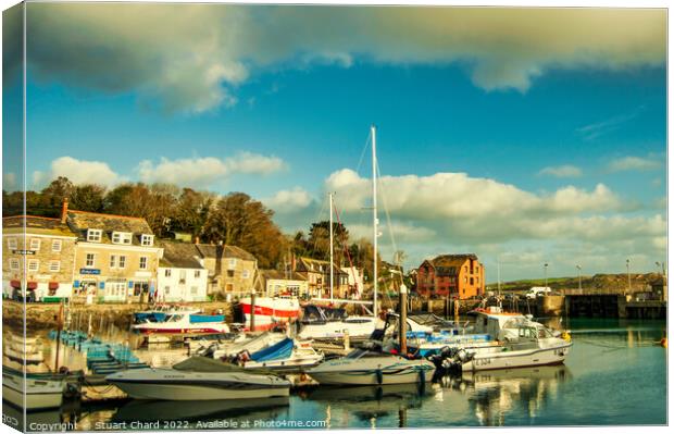 Padstow harbour and fishing boats Canvas Print by Stuart Chard
