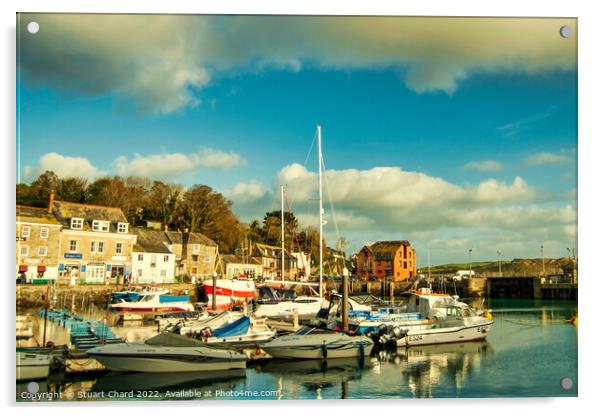 Padstow harbour and fishing boats Acrylic by Travel and Pixels 