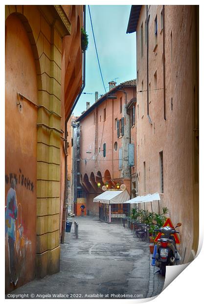 Outdoor street in Bologna  Print by Angela Wallace