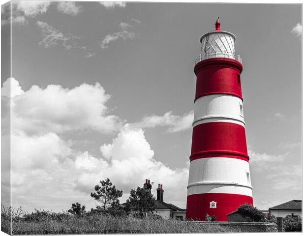 Happisburgh Lighthouse  in monochrome Canvas Print by Clive Wells