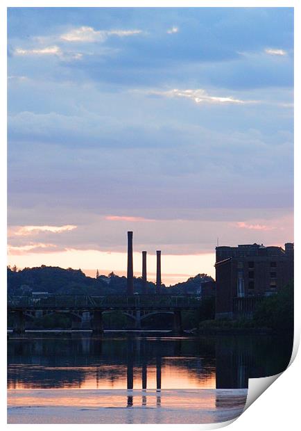 sunset in the river Print by anthony pallazola