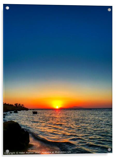 Red Sea Sunset Sharm el Sheikh Egypt 7 Acrylic by Helkoryo Photography