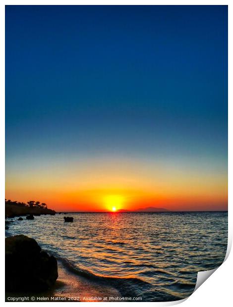 Red Sea Sunset Sharm el Sheikh Egypt 7 Print by Helkoryo Photography