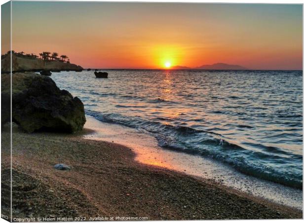 Red Sea Sunset Sharm el Sheikh Egypt 8 Canvas Print by Helkoryo Photography