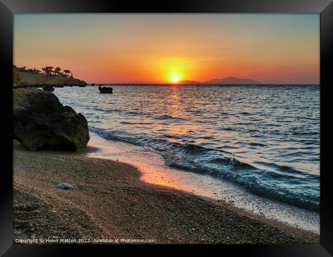 Red Sea Sunset Sharm el Sheikh Egypt 8 Framed Print by Helkoryo Photography