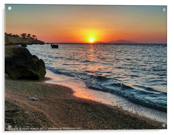 Red Sea Sunset Sharm el Sheikh Egypt 8 Acrylic by Helkoryo Photography