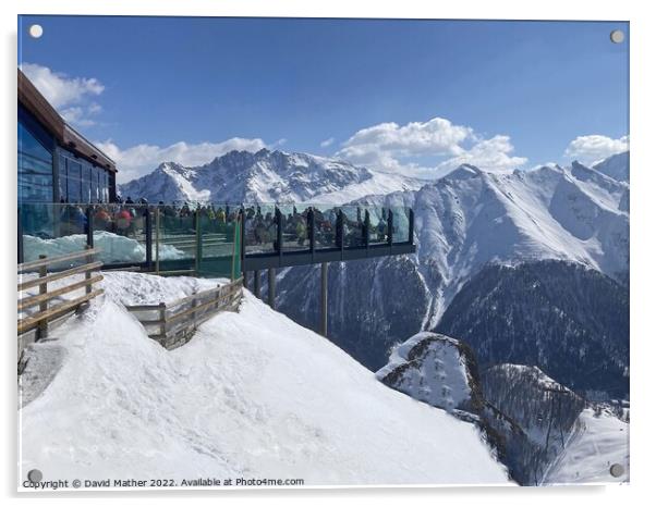 Mountain restaurant panorama Acrylic by David Mather