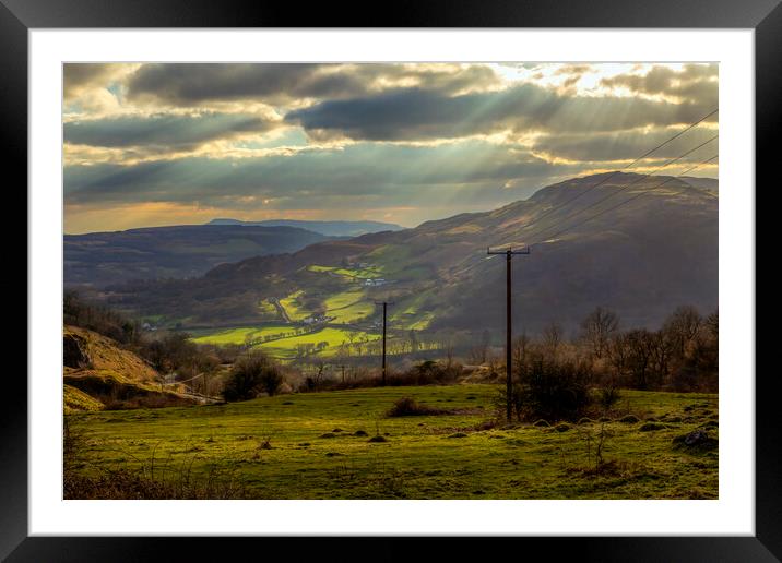 Sunlight on the upper Swansea Valley Framed Mounted Print by Leighton Collins