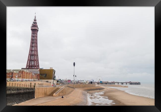 Blackpool Tower next to the Central Pier Framed Print by Jason Wells