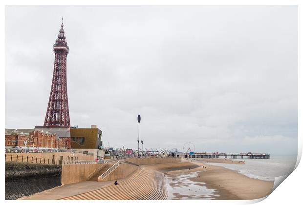 Blackpool Tower next to the Central Pier Print by Jason Wells