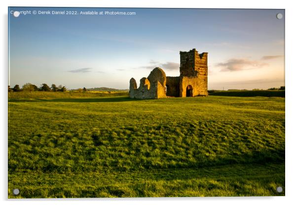 Mystical ruins of Knowlton Church Acrylic by Derek Daniel