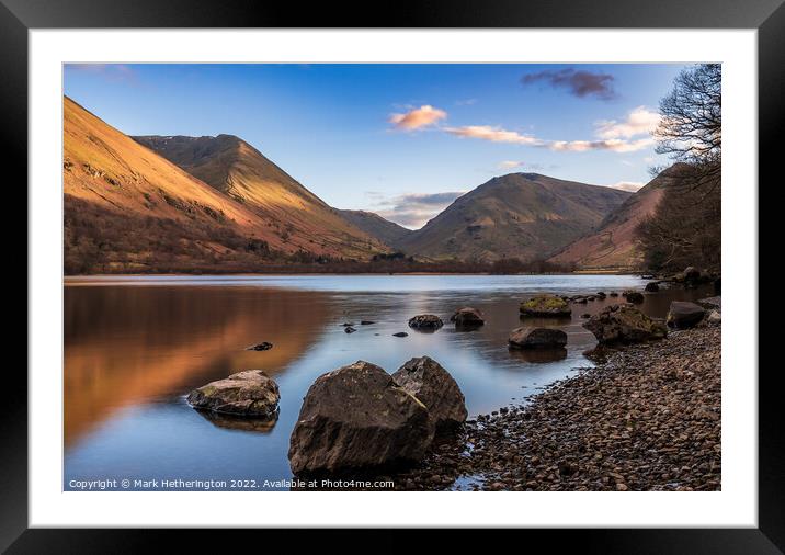 A peaceful Brotherswater Framed Mounted Print by Mark Hetherington