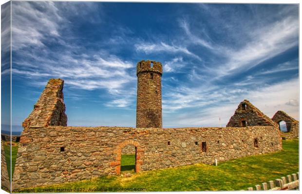Peel Castle ruins St Germans' Cathedral Isle of Man 1 Canvas Print by Helkoryo Photography