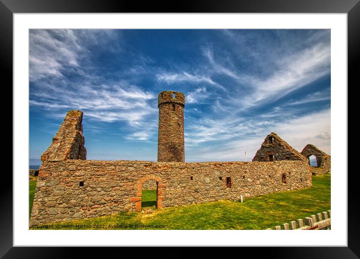 Peel Castle ruins St Germans' Cathedral Isle of Man 1 Framed Mounted Print by Helkoryo Photography