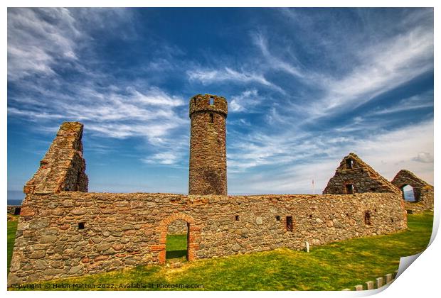 Peel Castle ruins St Germans' Cathedral Isle of Man 1 Print by Helkoryo Photography