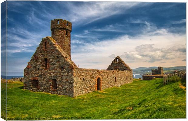 Peel Castle ruins St Germans' Cathedral Isle of Man 2 Canvas Print by Helkoryo Photography