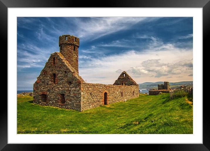 Peel Castle ruins St Germans' Cathedral Isle of Man 2 Framed Mounted Print by Helkoryo Photography