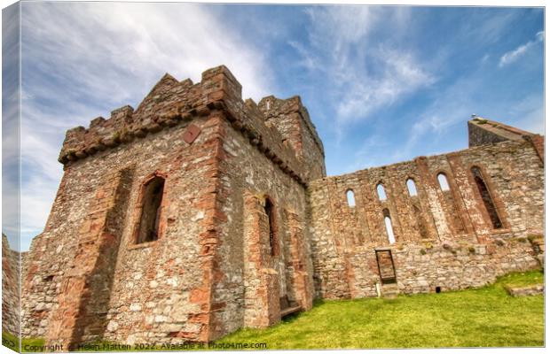 Peel Castle ruins St Germans' Cathedral Isle of Man 3 Canvas Print by Helkoryo Photography