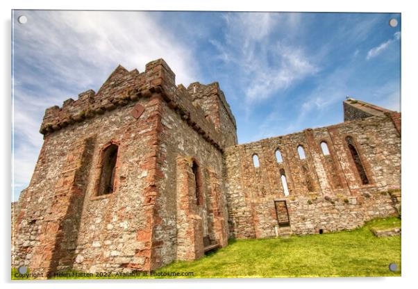 Peel Castle ruins St Germans' Cathedral Isle of Man 3 Acrylic by Helkoryo Photography