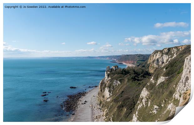 View from Beer Head towards Sidmouth, Devon Print by Jo Sowden