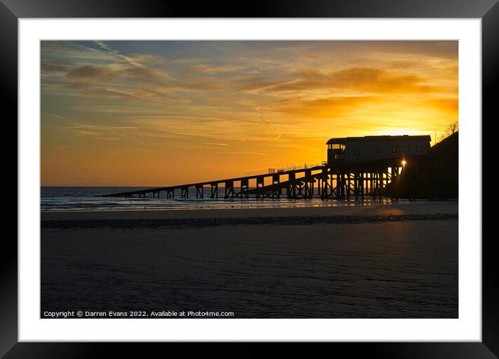 Sunrise at tenby lifeboat stations Framed Mounted Print by Darren Evans