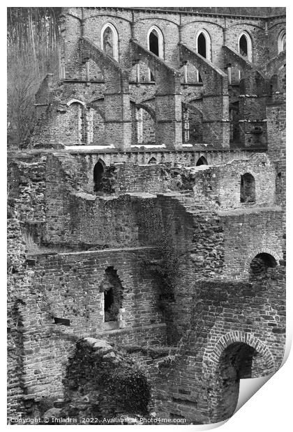 Abstract Villers Abbey, Belgium Print by Imladris 