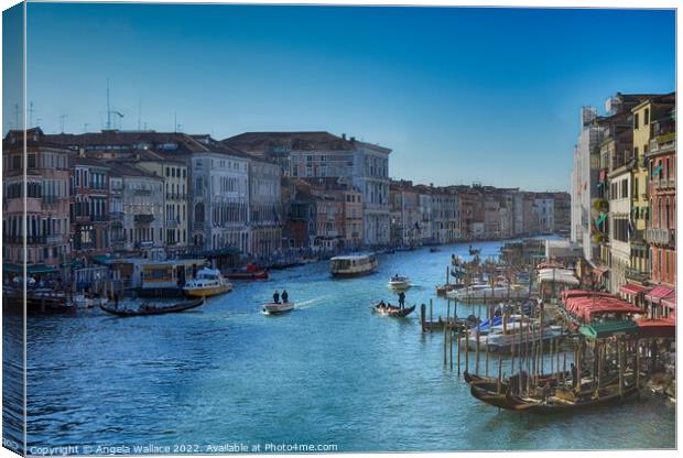 Grand Canal Venice 3 Canvas Print by Angela Wallace