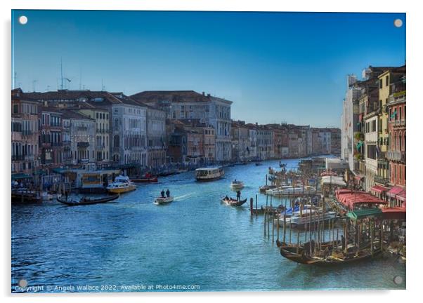 Grand Canal Venice 3 Acrylic by Angela Wallace